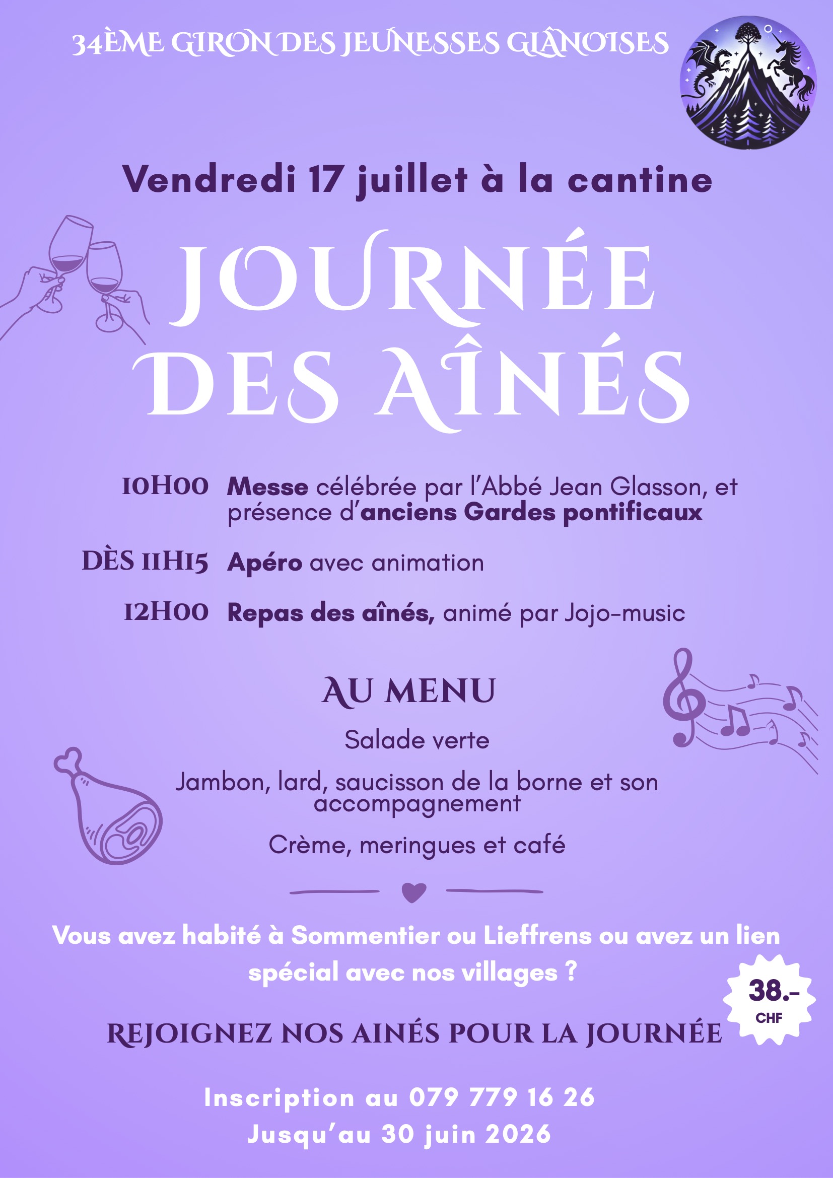 Affiche du repas de la journée des aînés — Sommentier 2026